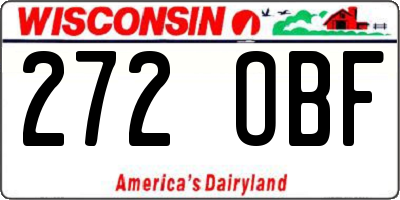 WI license plate 272OBF