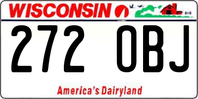 WI license plate 272OBJ
