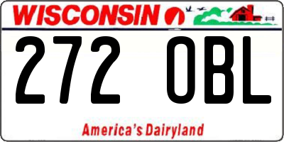 WI license plate 272OBL