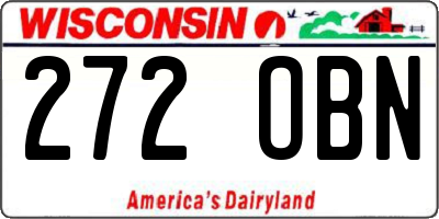 WI license plate 272OBN