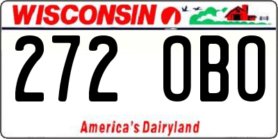 WI license plate 272OBO