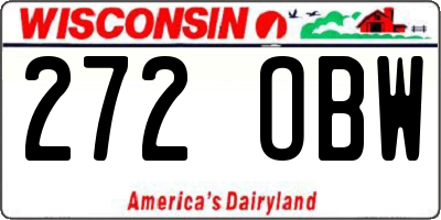 WI license plate 272OBW
