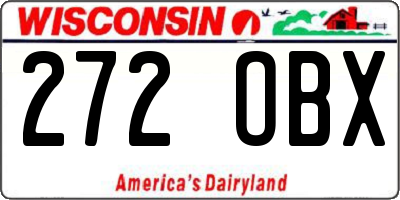 WI license plate 272OBX