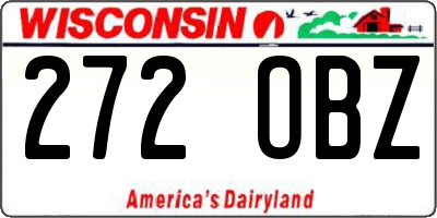 WI license plate 272OBZ