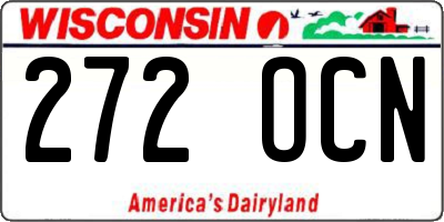 WI license plate 272OCN