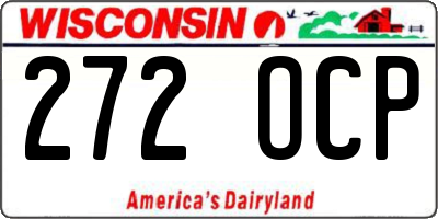 WI license plate 272OCP