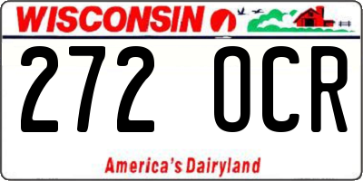 WI license plate 272OCR