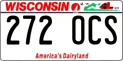 WI license plate 272OCS