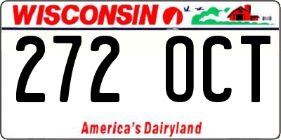 WI license plate 272OCT