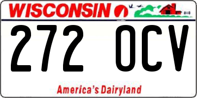 WI license plate 272OCV