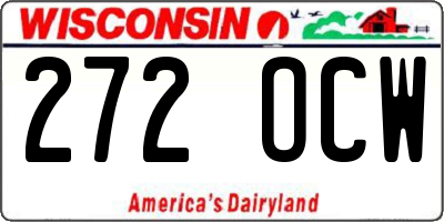 WI license plate 272OCW