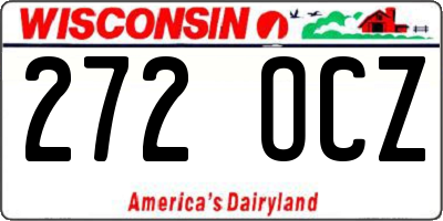 WI license plate 272OCZ