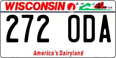 WI license plate 272ODA