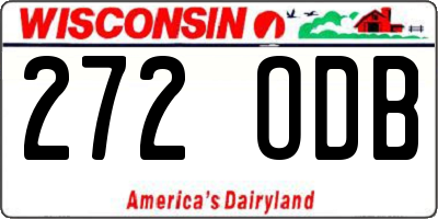 WI license plate 272ODB