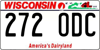 WI license plate 272ODC