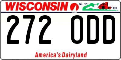 WI license plate 272ODD