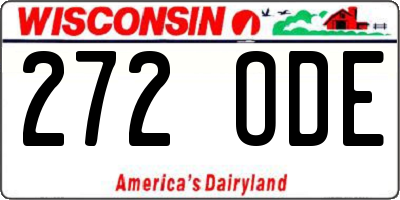 WI license plate 272ODE