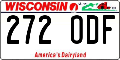 WI license plate 272ODF