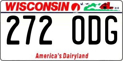 WI license plate 272ODG