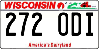 WI license plate 272ODI