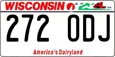 WI license plate 272ODJ