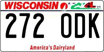 WI license plate 272ODK