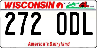 WI license plate 272ODL