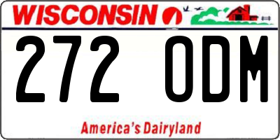 WI license plate 272ODM