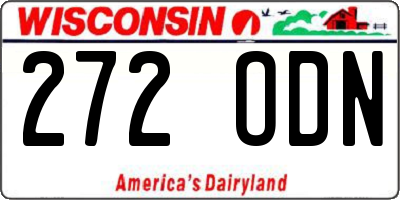 WI license plate 272ODN