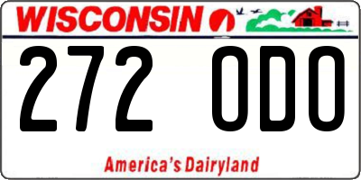 WI license plate 272ODO