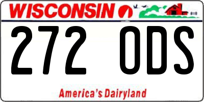 WI license plate 272ODS