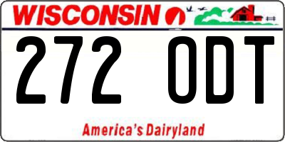 WI license plate 272ODT