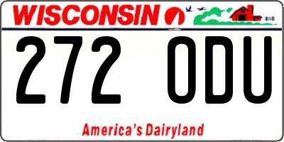 WI license plate 272ODU