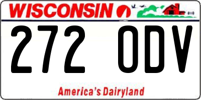 WI license plate 272ODV