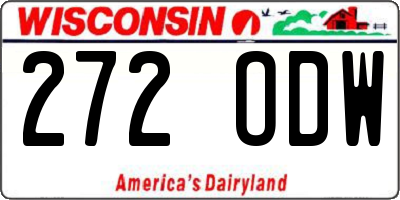 WI license plate 272ODW
