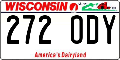 WI license plate 272ODY