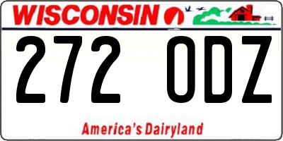 WI license plate 272ODZ