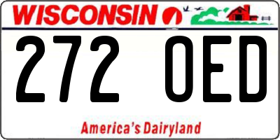 WI license plate 272OED