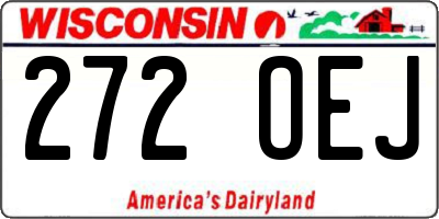WI license plate 272OEJ