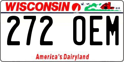 WI license plate 272OEM