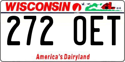 WI license plate 272OET