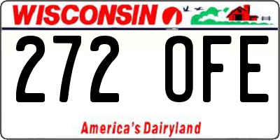 WI license plate 272OFE
