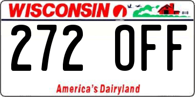WI license plate 272OFF