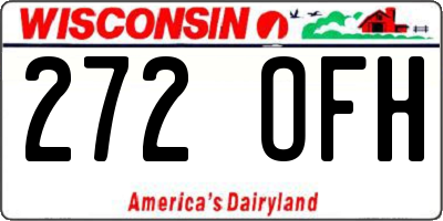 WI license plate 272OFH