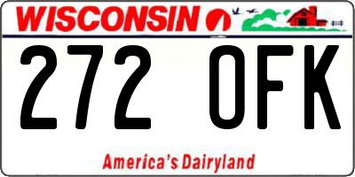 WI license plate 272OFK