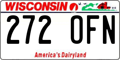 WI license plate 272OFN