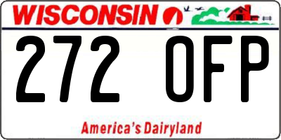 WI license plate 272OFP