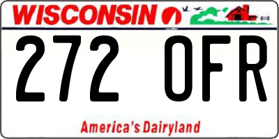 WI license plate 272OFR