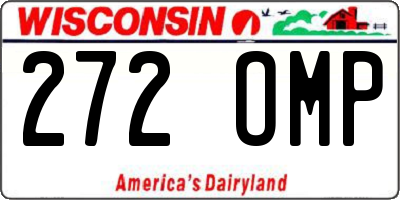 WI license plate 272OMP