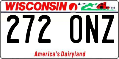 WI license plate 272ONZ